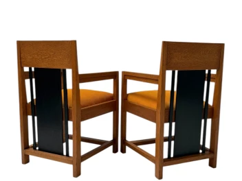 Two Art Deco Modernist High Back Armchairs by Cor Alons, 1927